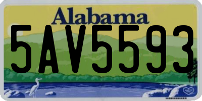 AL license plate 5AV5593
