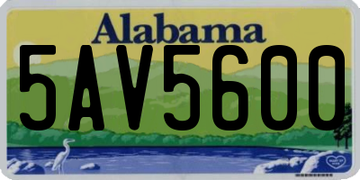 AL license plate 5AV5600