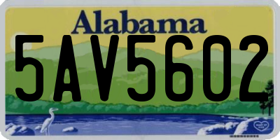 AL license plate 5AV5602