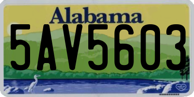 AL license plate 5AV5603