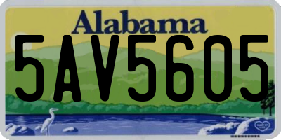 AL license plate 5AV5605