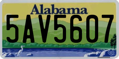 AL license plate 5AV5607