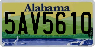 AL license plate 5AV5610