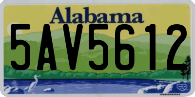AL license plate 5AV5612