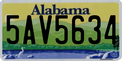 AL license plate 5AV5634