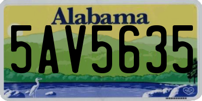 AL license plate 5AV5635