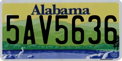 AL license plate 5AV5636