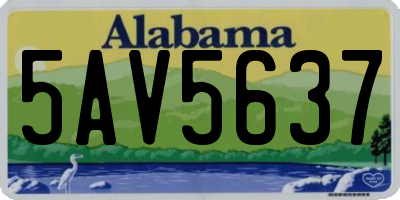 AL license plate 5AV5637