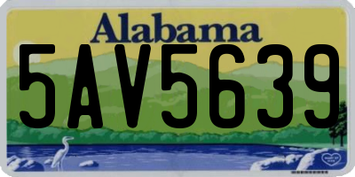 AL license plate 5AV5639