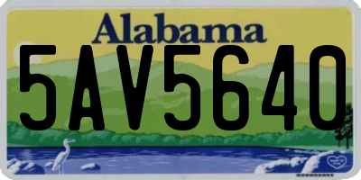 AL license plate 5AV5640
