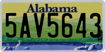 AL license plate 5AV5643