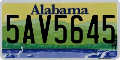 AL license plate 5AV5645