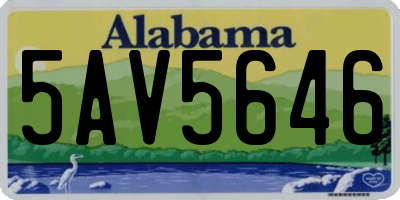 AL license plate 5AV5646