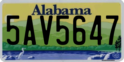 AL license plate 5AV5647
