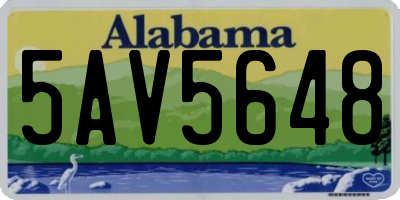 AL license plate 5AV5648