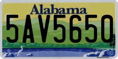 AL license plate 5AV5650