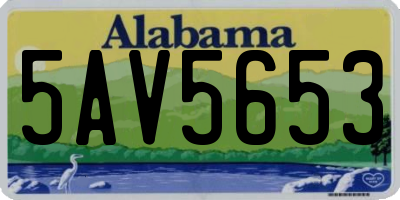 AL license plate 5AV5653