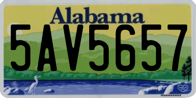 AL license plate 5AV5657