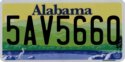 AL license plate 5AV5660