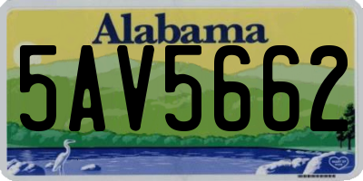 AL license plate 5AV5662