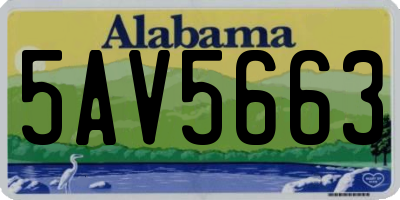 AL license plate 5AV5663