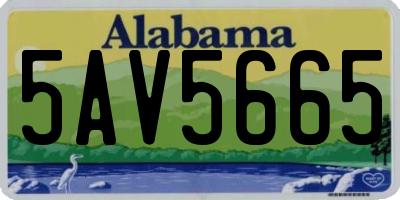 AL license plate 5AV5665