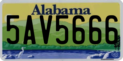 AL license plate 5AV5666