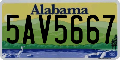 AL license plate 5AV5667