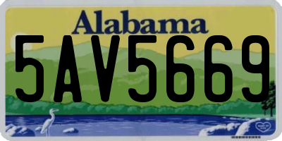 AL license plate 5AV5669