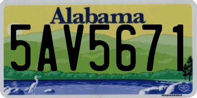 AL license plate 5AV5671