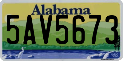 AL license plate 5AV5673
