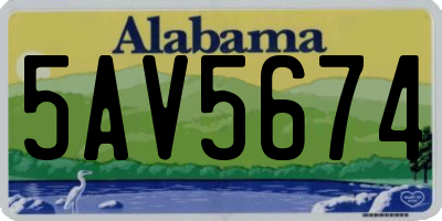 AL license plate 5AV5674