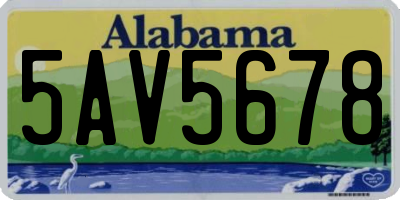 AL license plate 5AV5678