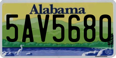 AL license plate 5AV5680