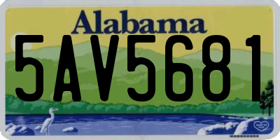 AL license plate 5AV5681