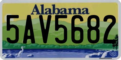 AL license plate 5AV5682