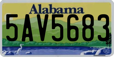 AL license plate 5AV5683