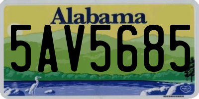 AL license plate 5AV5685