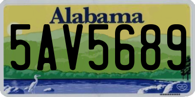 AL license plate 5AV5689
