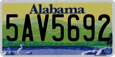 AL license plate 5AV5692
