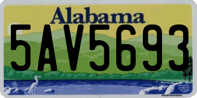 AL license plate 5AV5693