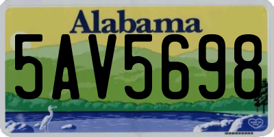 AL license plate 5AV5698