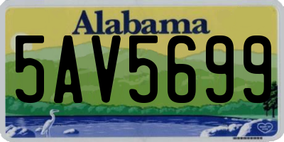 AL license plate 5AV5699