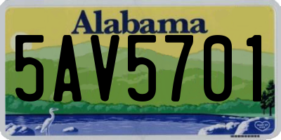 AL license plate 5AV5701