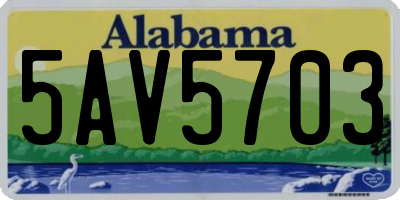 AL license plate 5AV5703