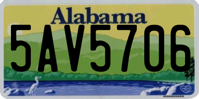 AL license plate 5AV5706