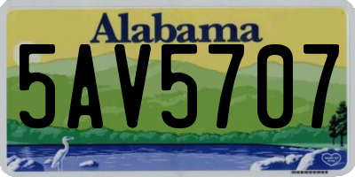 AL license plate 5AV5707