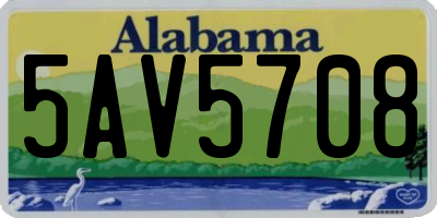 AL license plate 5AV5708