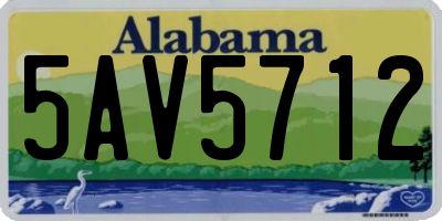 AL license plate 5AV5712