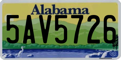 AL license plate 5AV5726